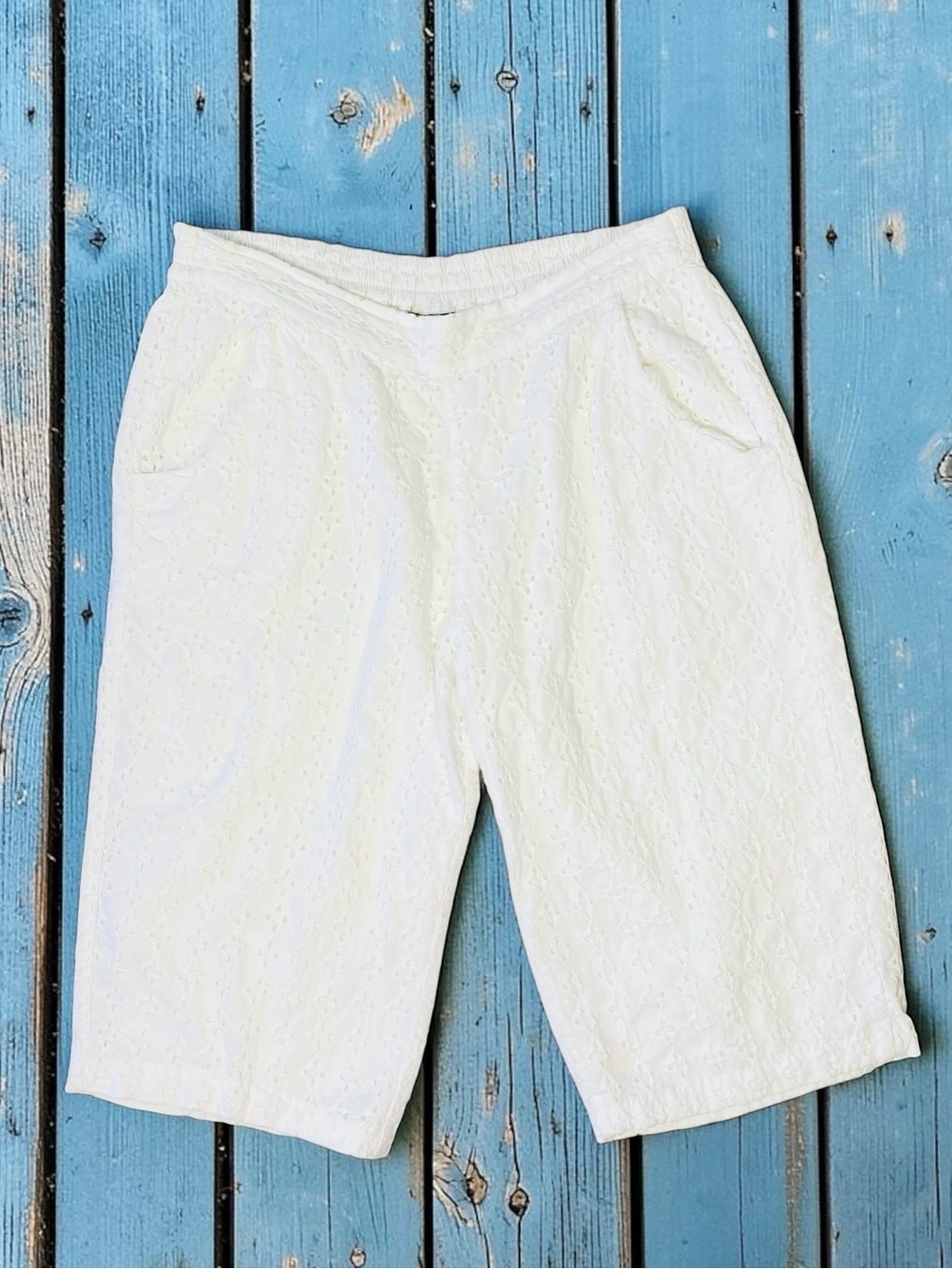 BOCA BAY White Eyelet Bermuda Shorts